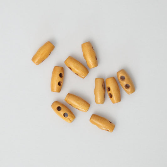 15mm Tan Mini 2-Hole Toggle Buttons 10pk
