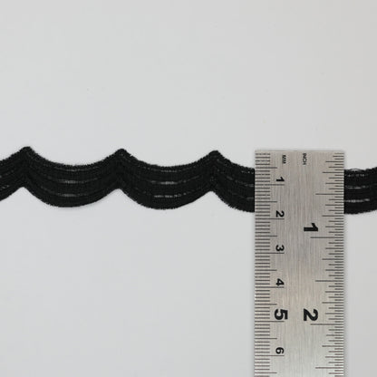 15mm Black Wavy Design Guipure Type Lace per/metre