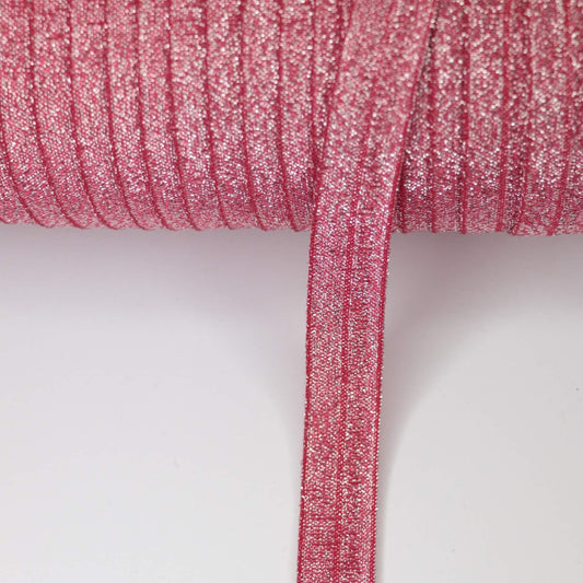 15mm Red Glitter Foldover Elastic 3m