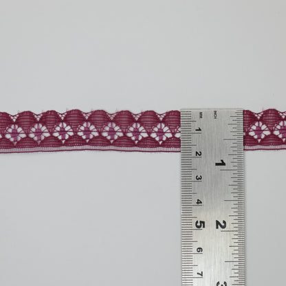 16mm Burgundy Colour Lace per/metre
