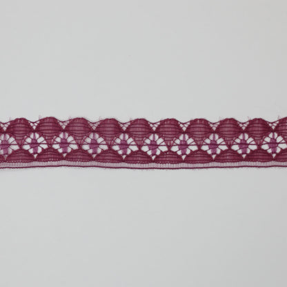 16mm Burgundy Colour Lace per/metre