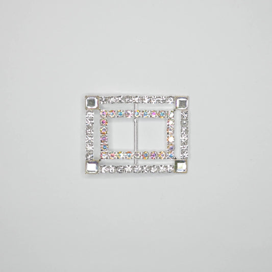 16mm Crystal Rainbow Gem Metal Belt Buckle