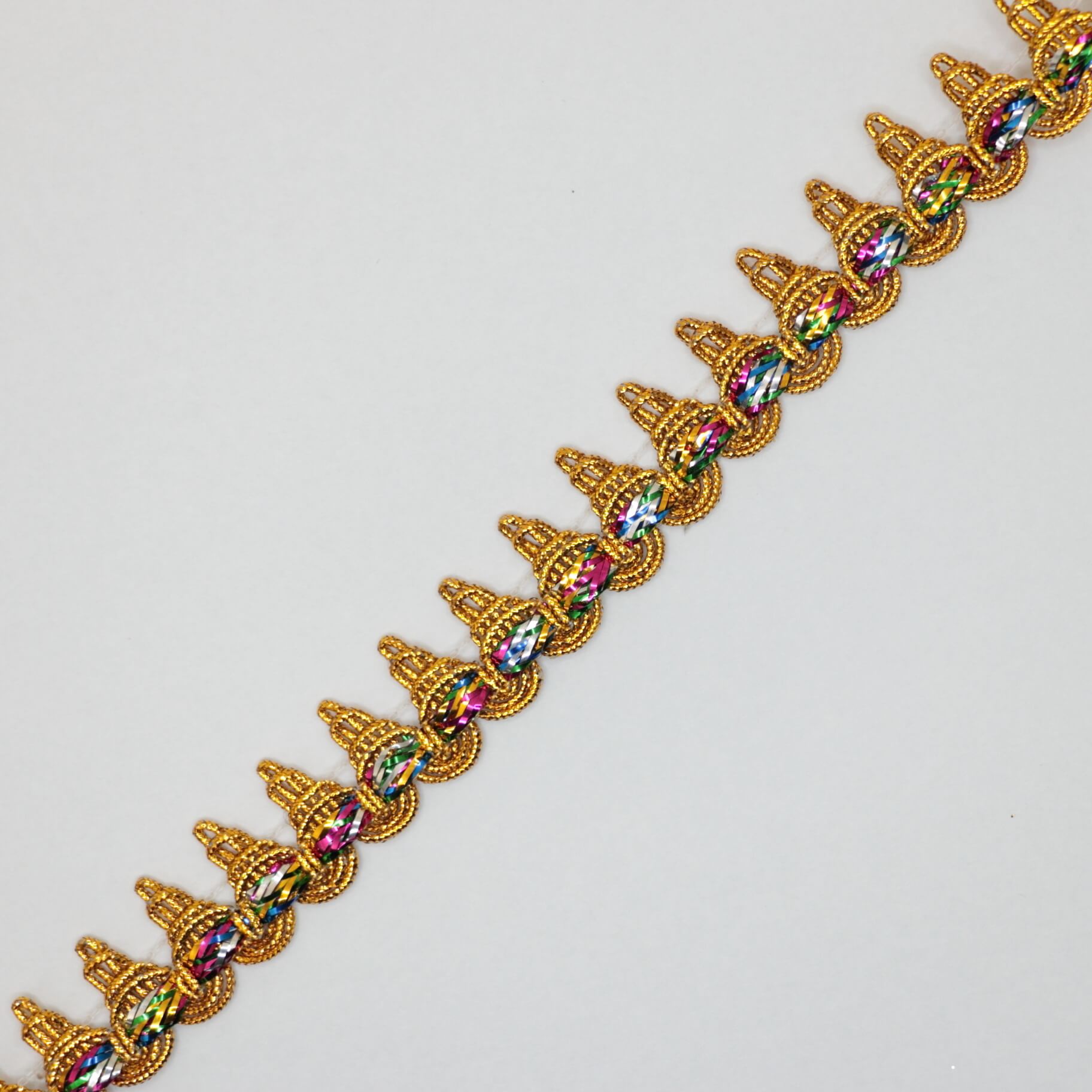 Braid Texture Gold 16mm Gold Braid Multi-Coloured Trim per/metre – ABC Fabric