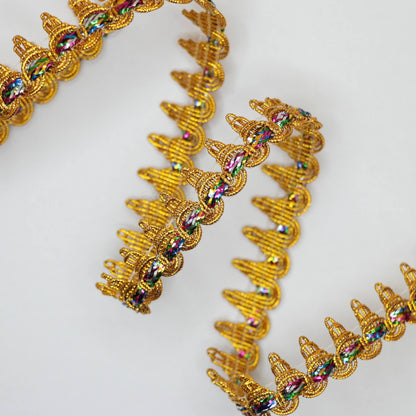16mm Gold Braid Multi-Coloured Trim per/metre