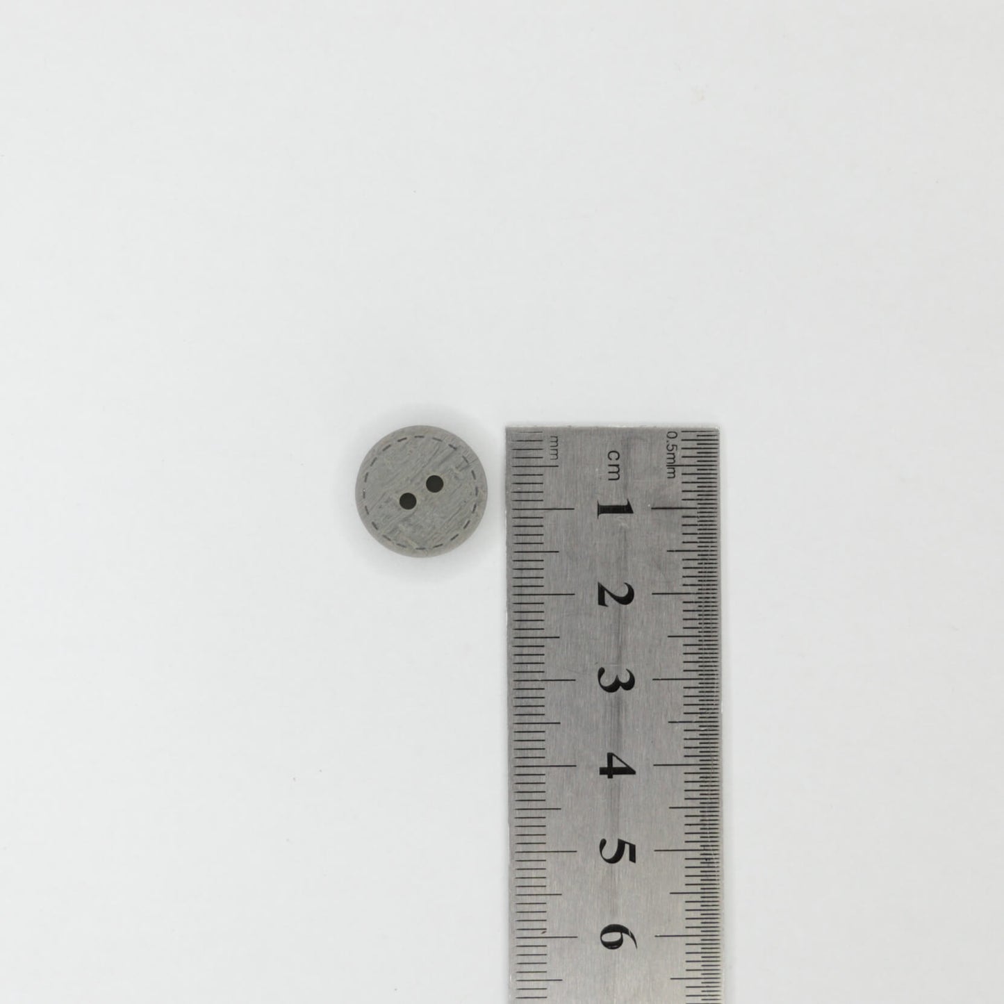 16mm Grey Stitch Border 2-Hole Buttons 10pk