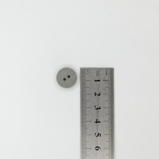 16mm Grey Stitch Border 2-Hole Buttons 10pk