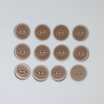 16mm Mocha 2-Hole Buttons 12pk
