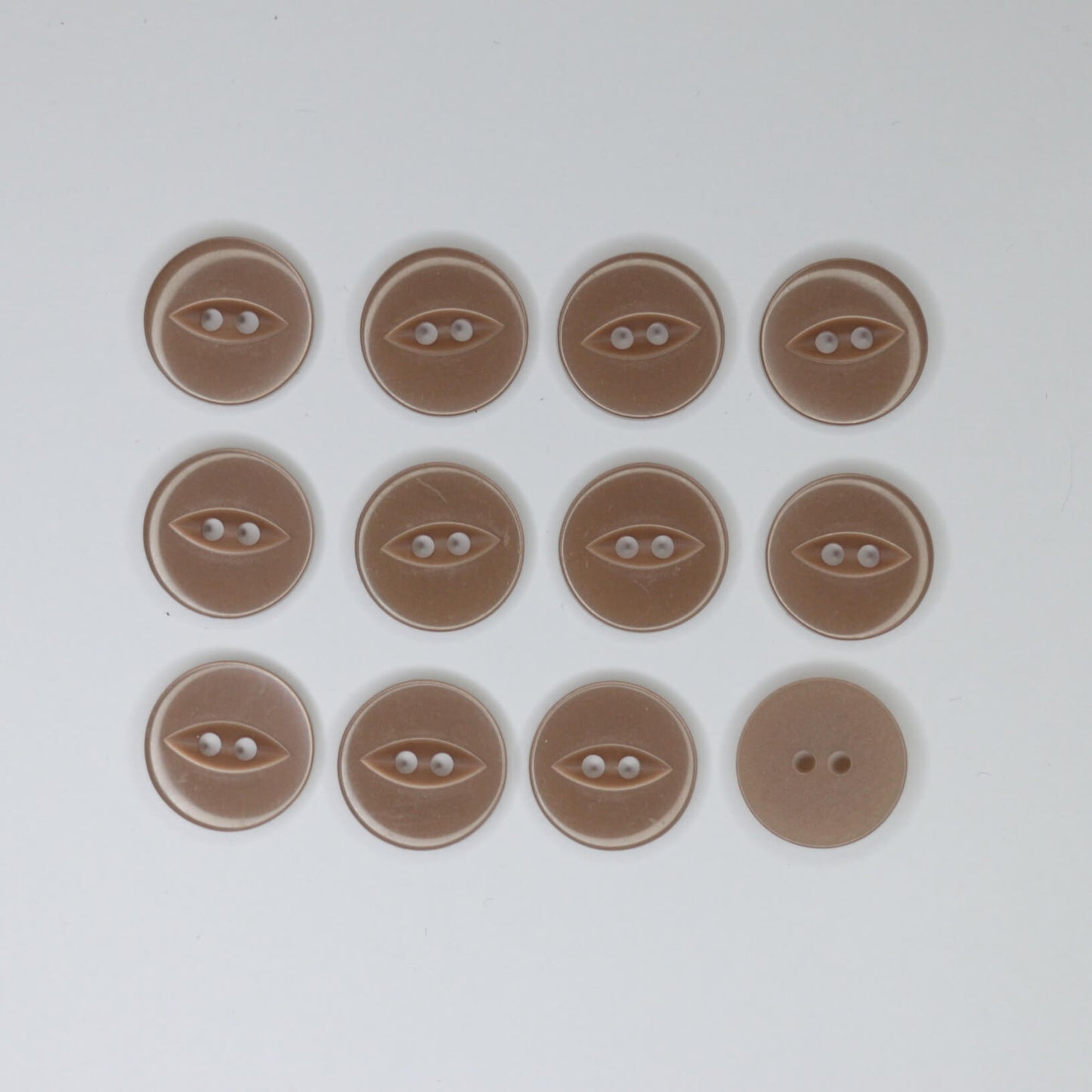 16mm Mocha 2-Hole Buttons 12pk