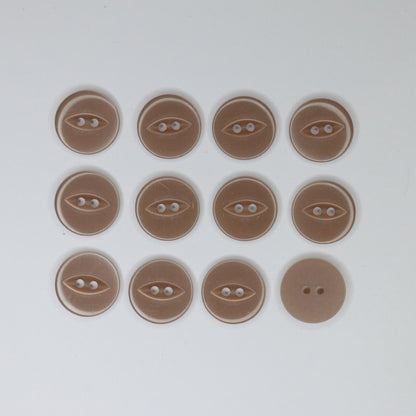 16mm Mocha 2-Hole Buttons 12pk