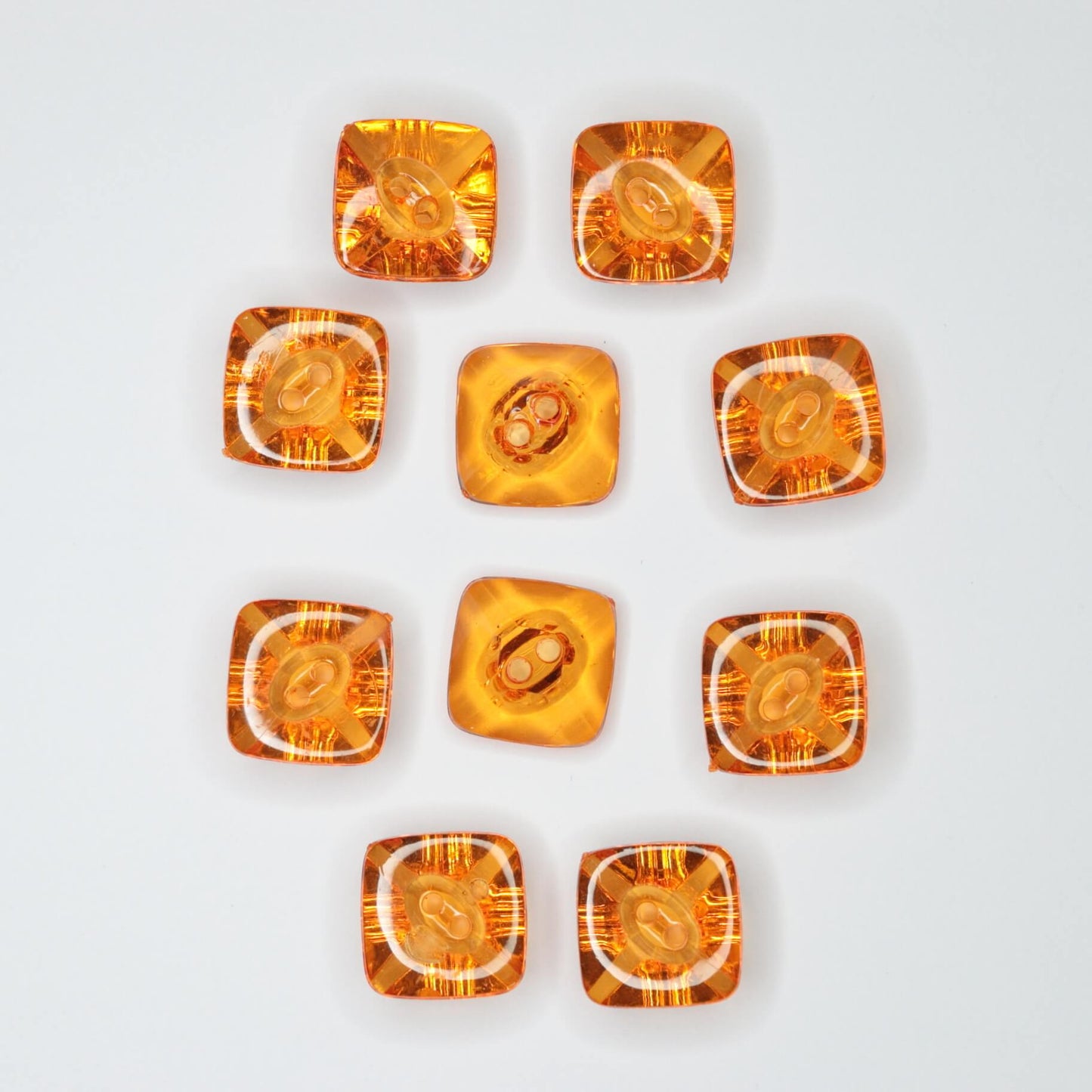 16mm Orange Cube 2H Buttons 10pk