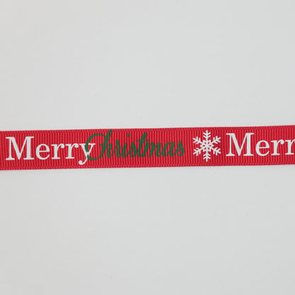 16mm Red Merry Christmas Grosgrain Ribbon 5m
