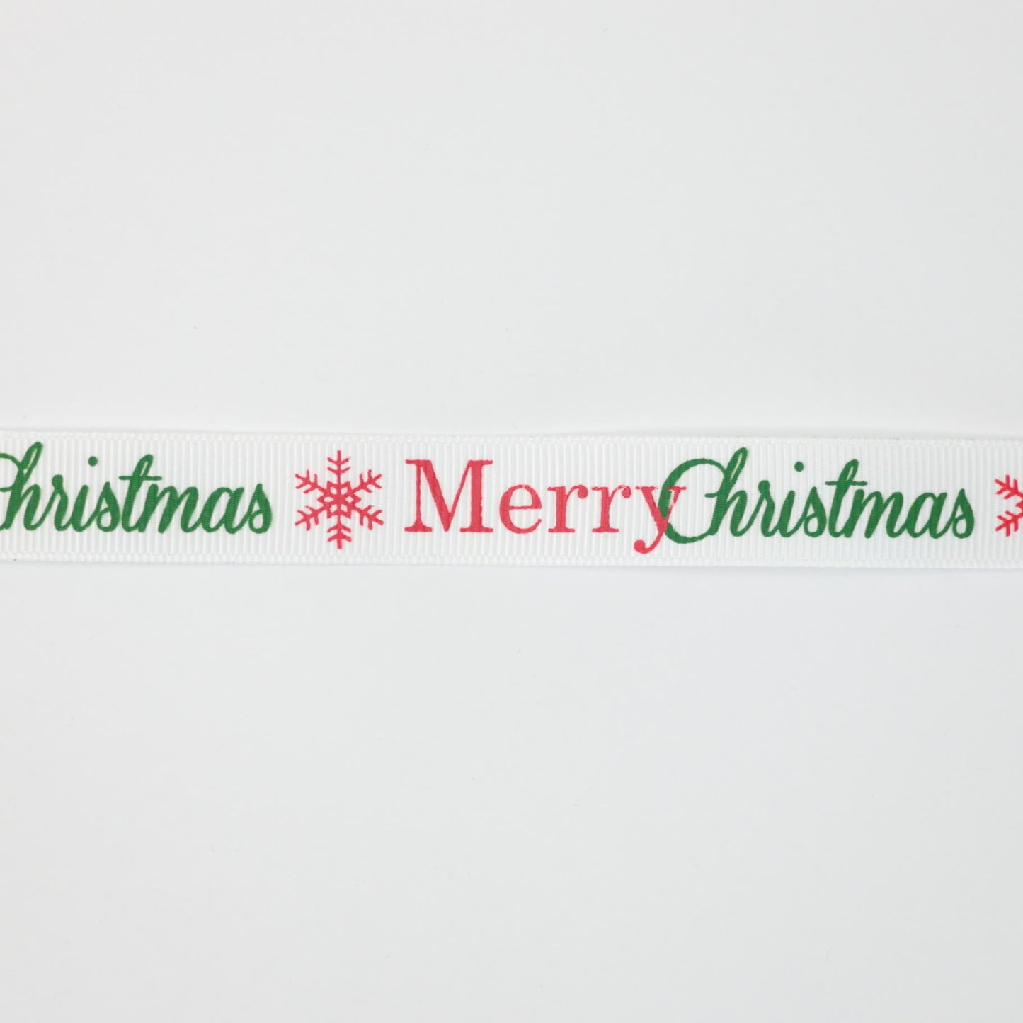 16mm White Merry Christmas Grosgrain Ribbon 5m