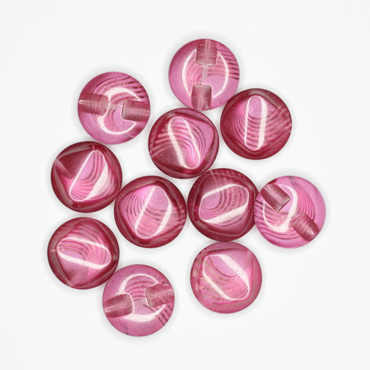 16mm Burgundy Swill Bridge-Hole Buttons 10pk