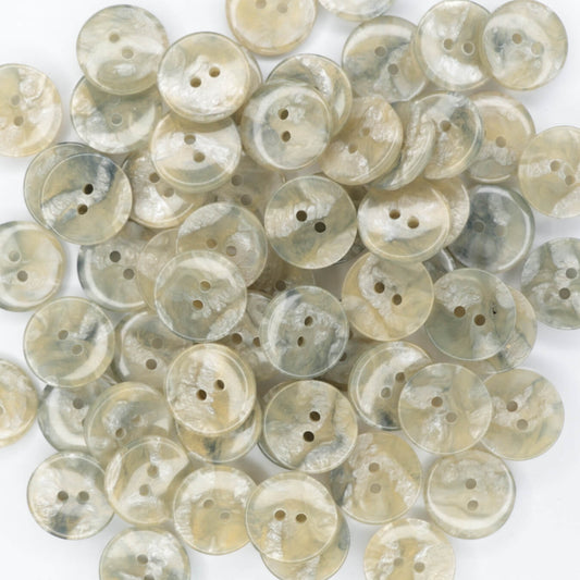 16mm Grey-Brown Shell 2 Hole Buttons 10pk