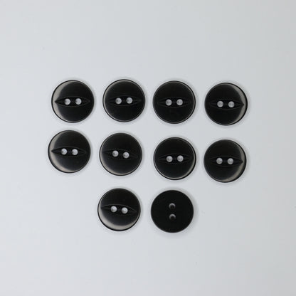 17mm Black 2-Hole Buttons 10pk