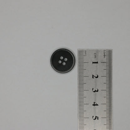 18mm Black & Grey-Rim 4-Hole Buttons 10pk