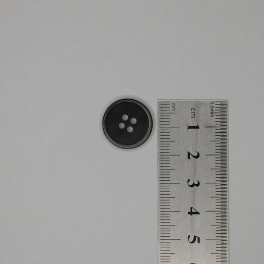 18mm Black & Grey-Rim 4-Hole Buttons 10pk