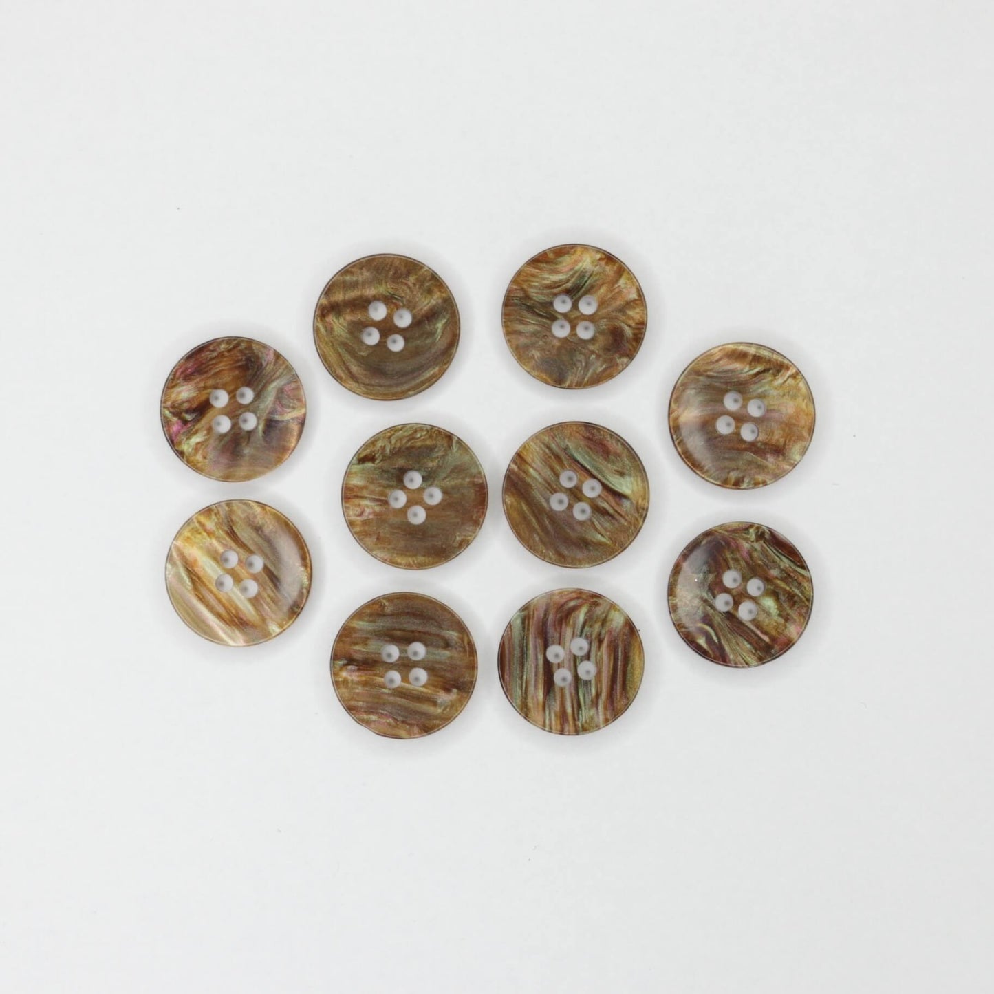 18mm Brown Pearlescent 4-Hole Buttons 10pk