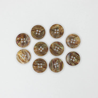 18mm Brown Pearlescent 4-Hole Buttons 10pk