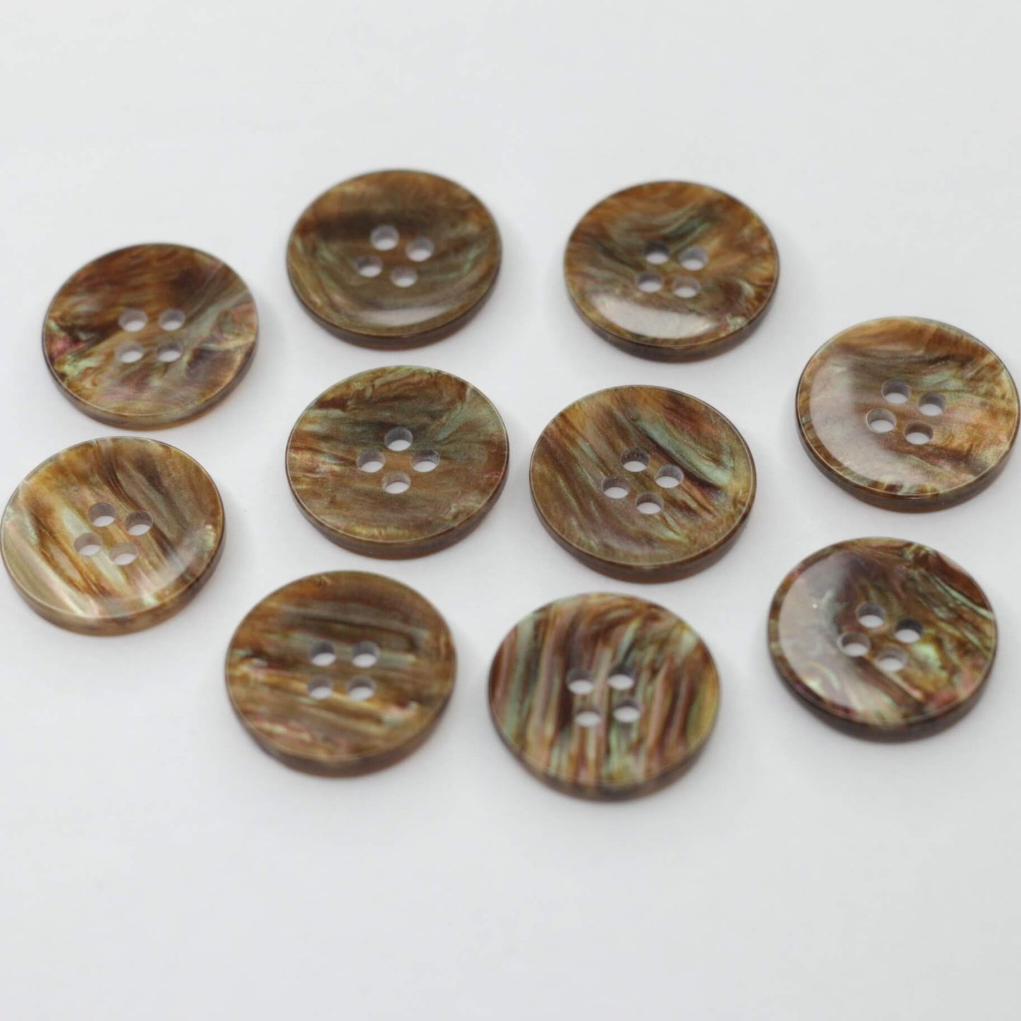 18mm Brown Pearlescent 4-Hole Buttons 10pk