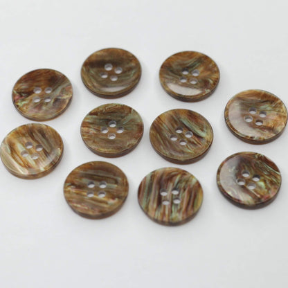 18mm Brown Pearlescent 4-Hole Buttons 10pk