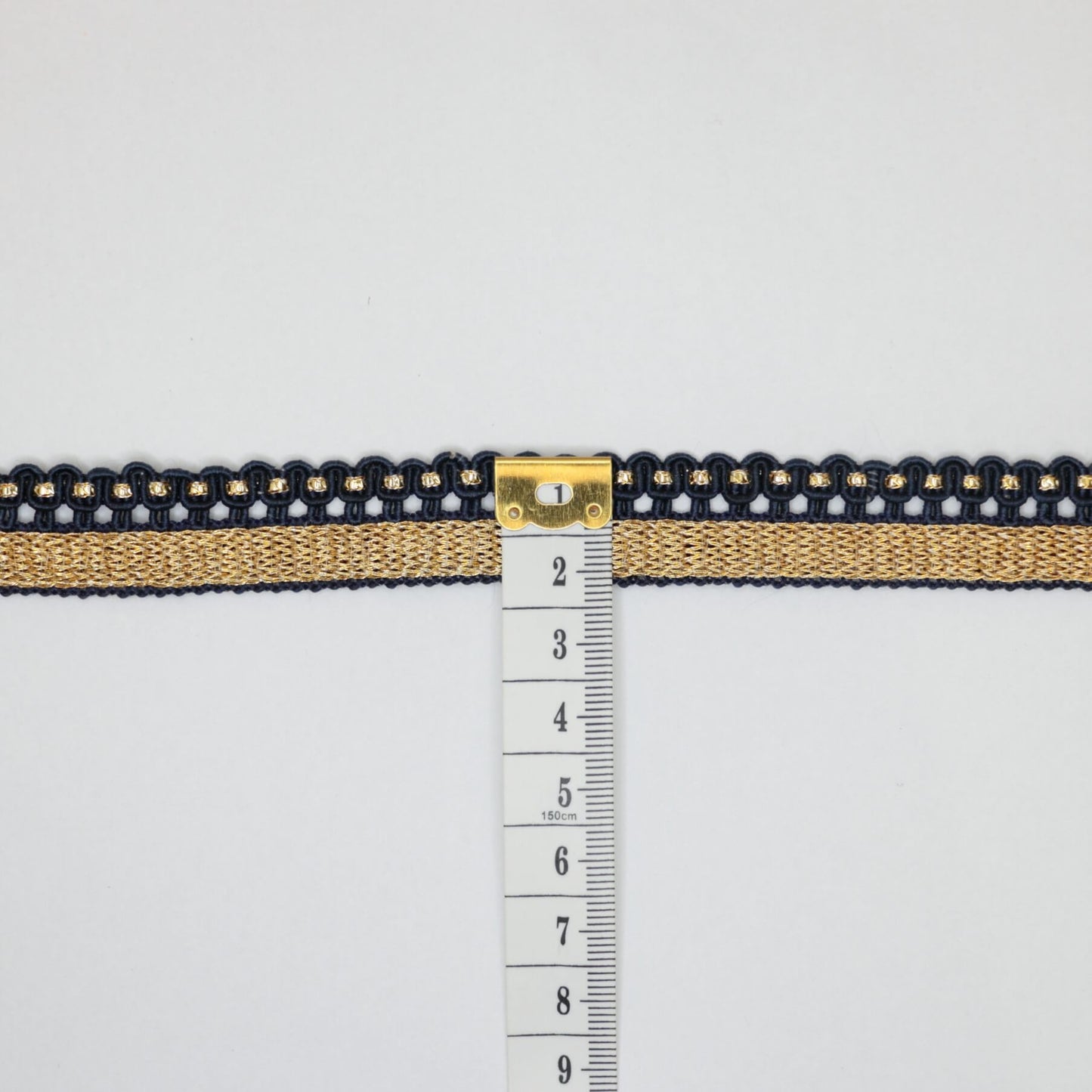 18mm Navy & Gold Wavy Edge Trim per/metre
