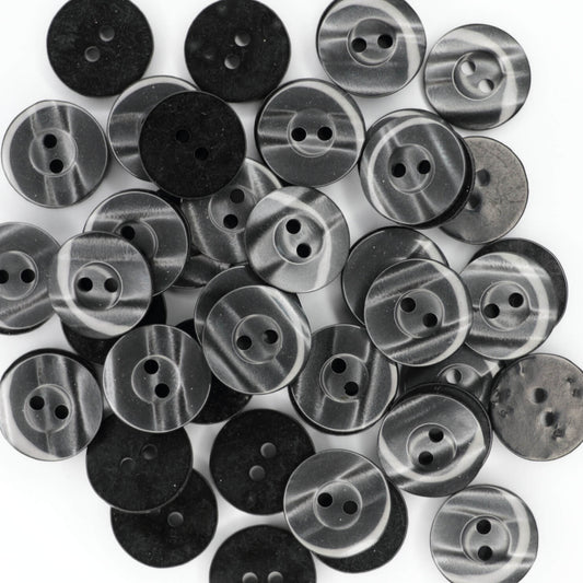 18mm Grey Pearlescent 2 Hole Buttons 10pk