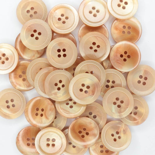 18mm Shell Orange 4 Hole Buttons 10pk