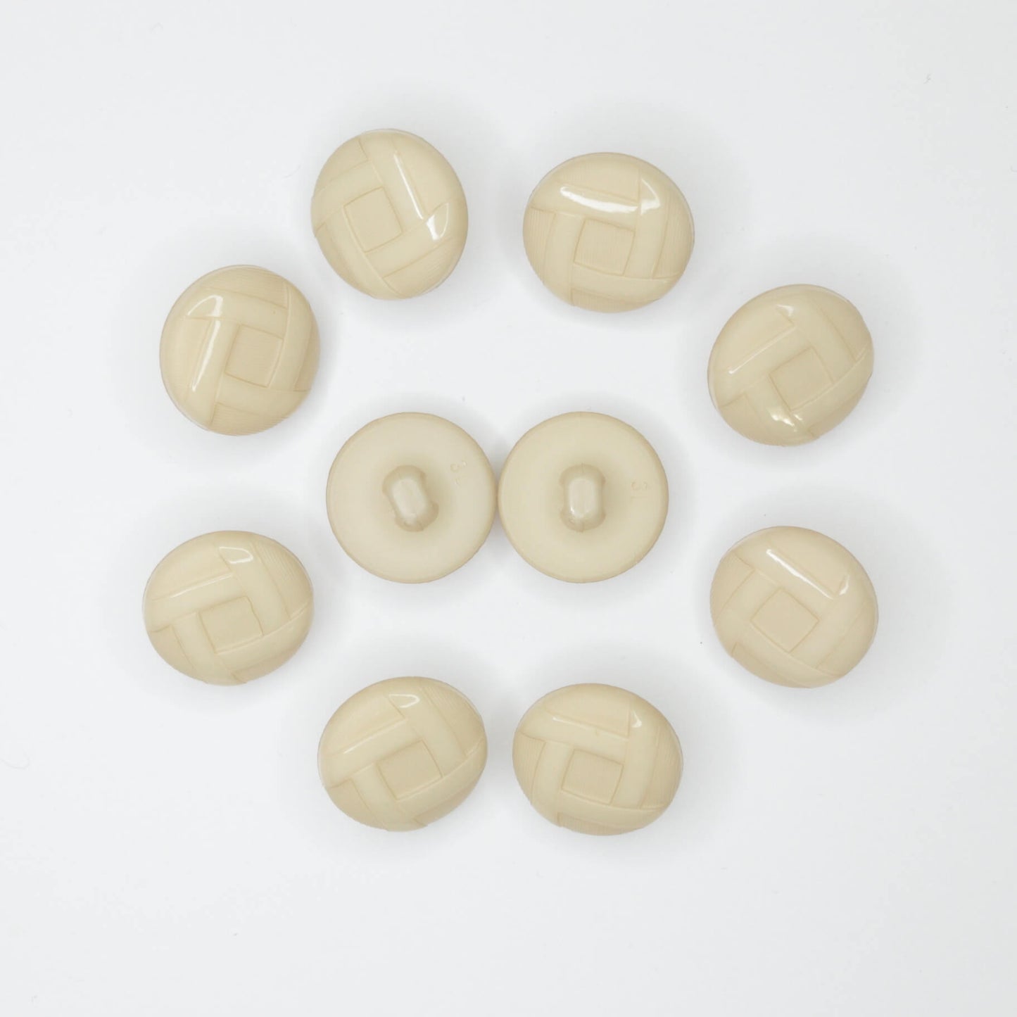 19mm Cream Knot Shank-Hole Buttons 10pk