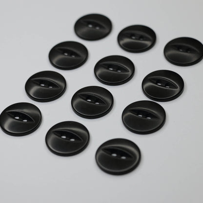 20mm Black Fisheye 2-Hole Buttons 12pk