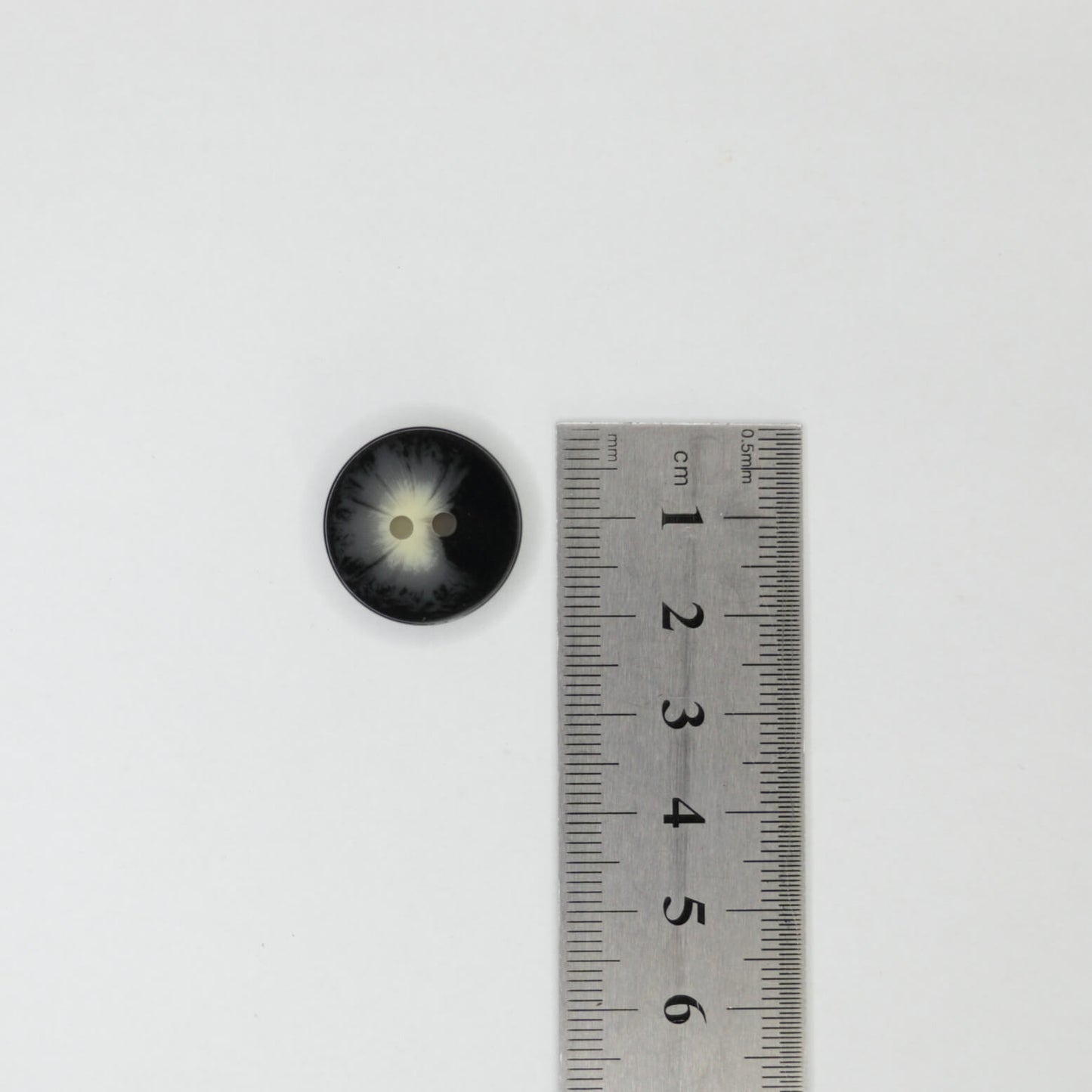 20mm Black & Cream Marble-Look 2-Hole Buttons 10pk
