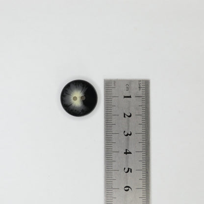 20mm Black & Cream Marble-Look 2-Hole Buttons 10pk