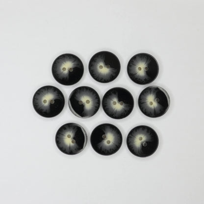 20mm Black & Cream Marble-Look 2-Hole Buttons 10pk