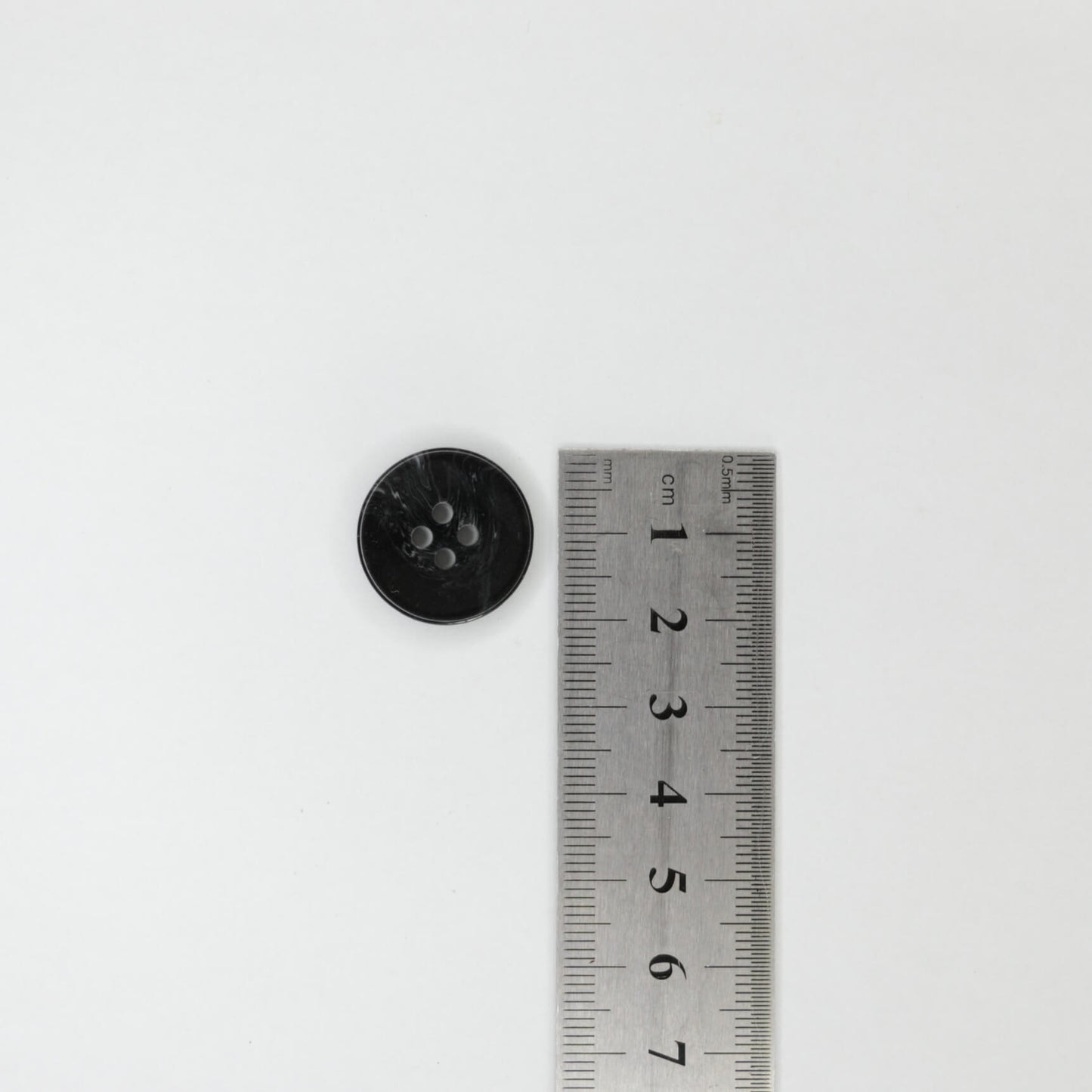 20mm Glossy Black Marble-Look 4-Hole Buttons 10pk