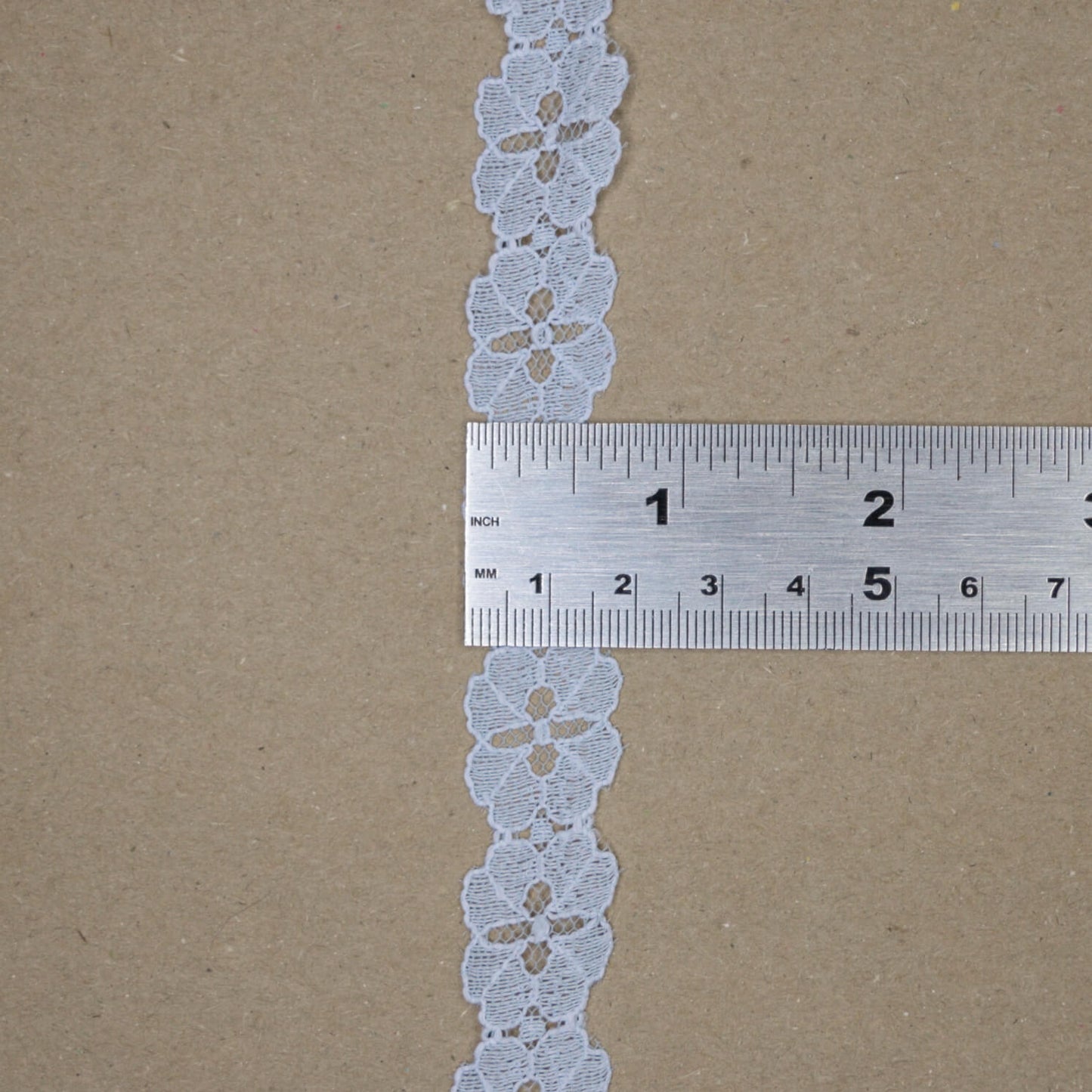 20mm Light Blue Floral-Motif Acrylic Lace Trim 5m