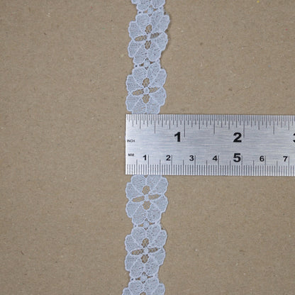 20mm Light Blue Floral-Motif Acrylic Lace Trim 5m