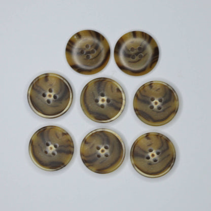 20mm Tan & Brown Horn 4-Hole Buttons 8pk