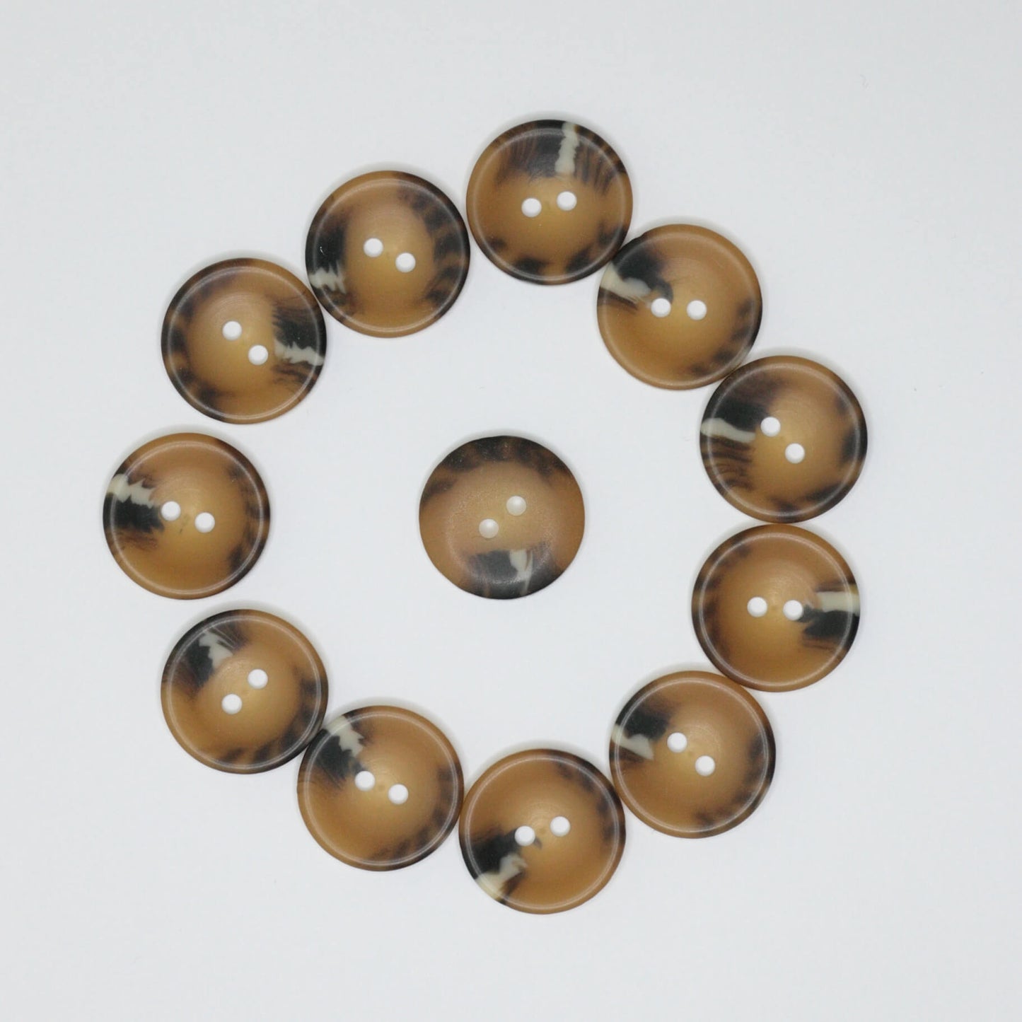 20mm Tiger Brown 2H Buttons 12pk