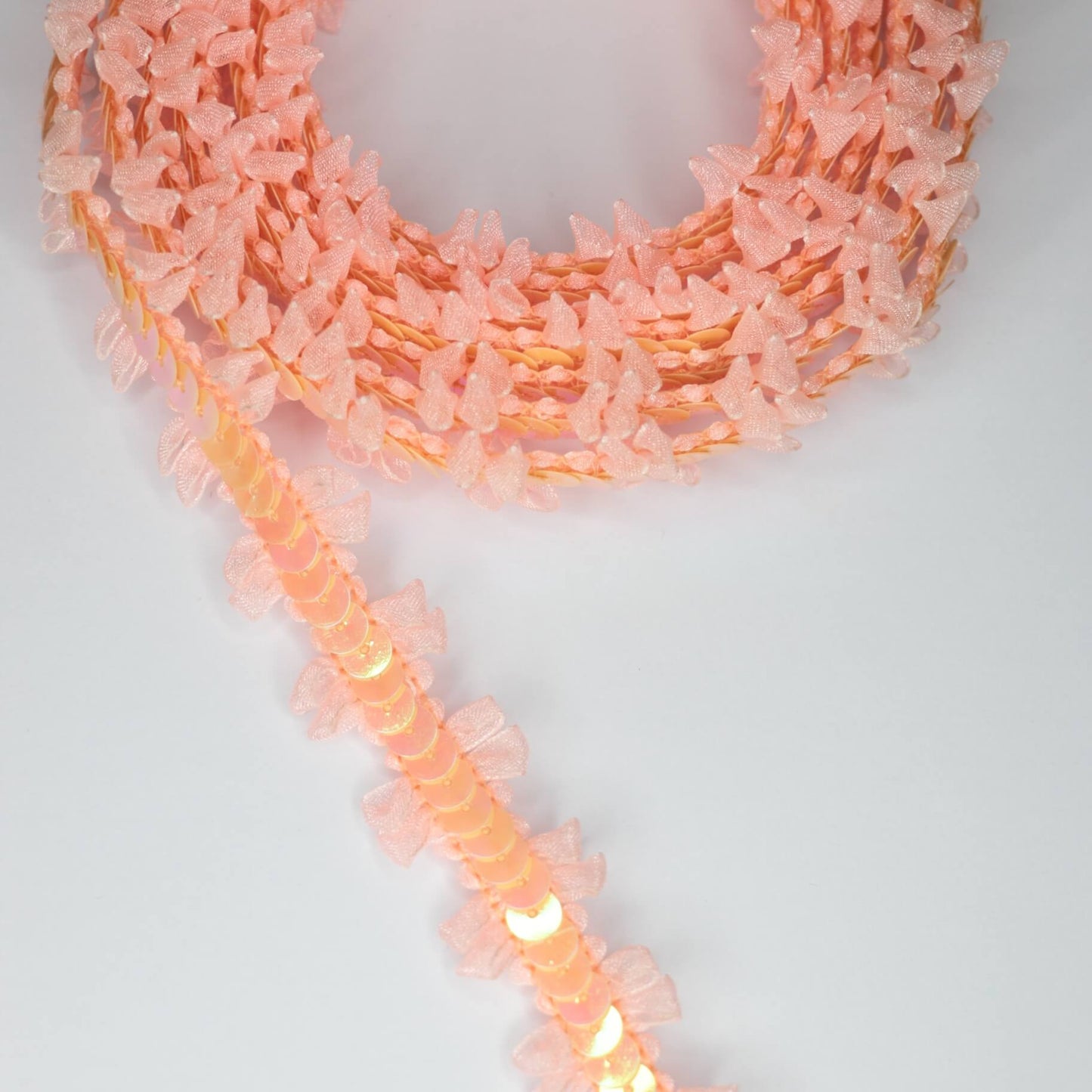 20mm Pink Ruffle Sequin Trim 2m