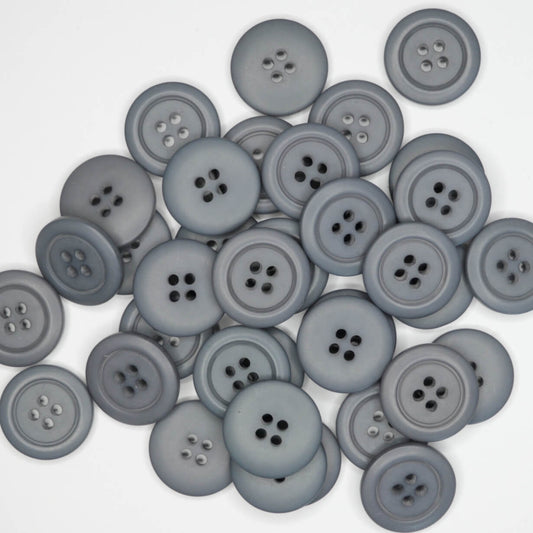 20mm Blue-Grey 4 Hole Buttons 10pk