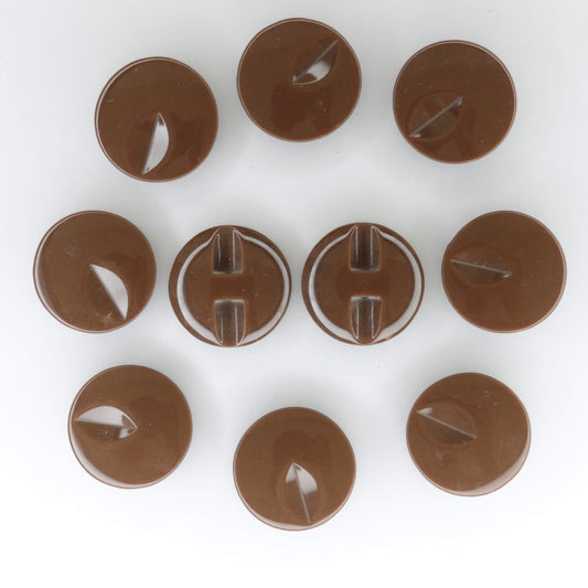 21mm Brown Dimple Bridge-Hole Buttons 10pk
