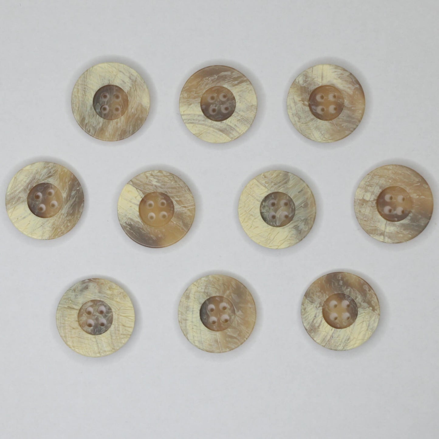 21mm Tan Faux Shell 4-Hole Buttons 10pk