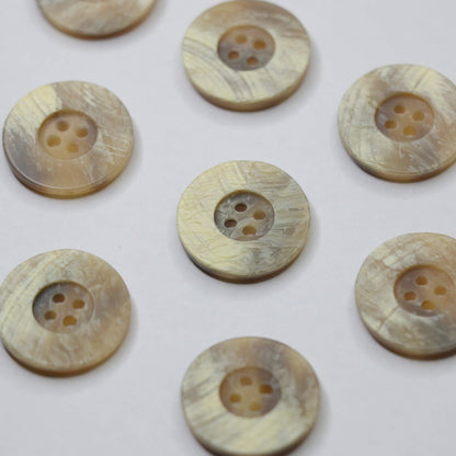 21mm Tan Faux Shell 4-Hole Buttons 10pk