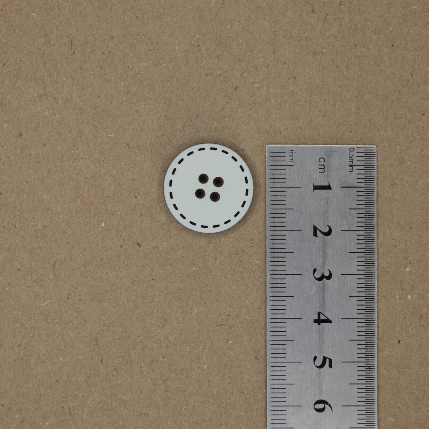 21mm White & Navy Stitch Border 4-Hole Buttons 12pk