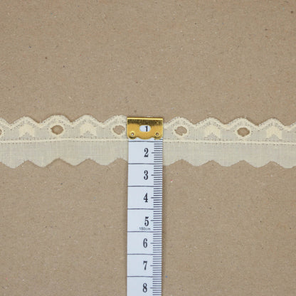 22mm Cream Broderie Anglaise Wavy Edge Trim per/metre
