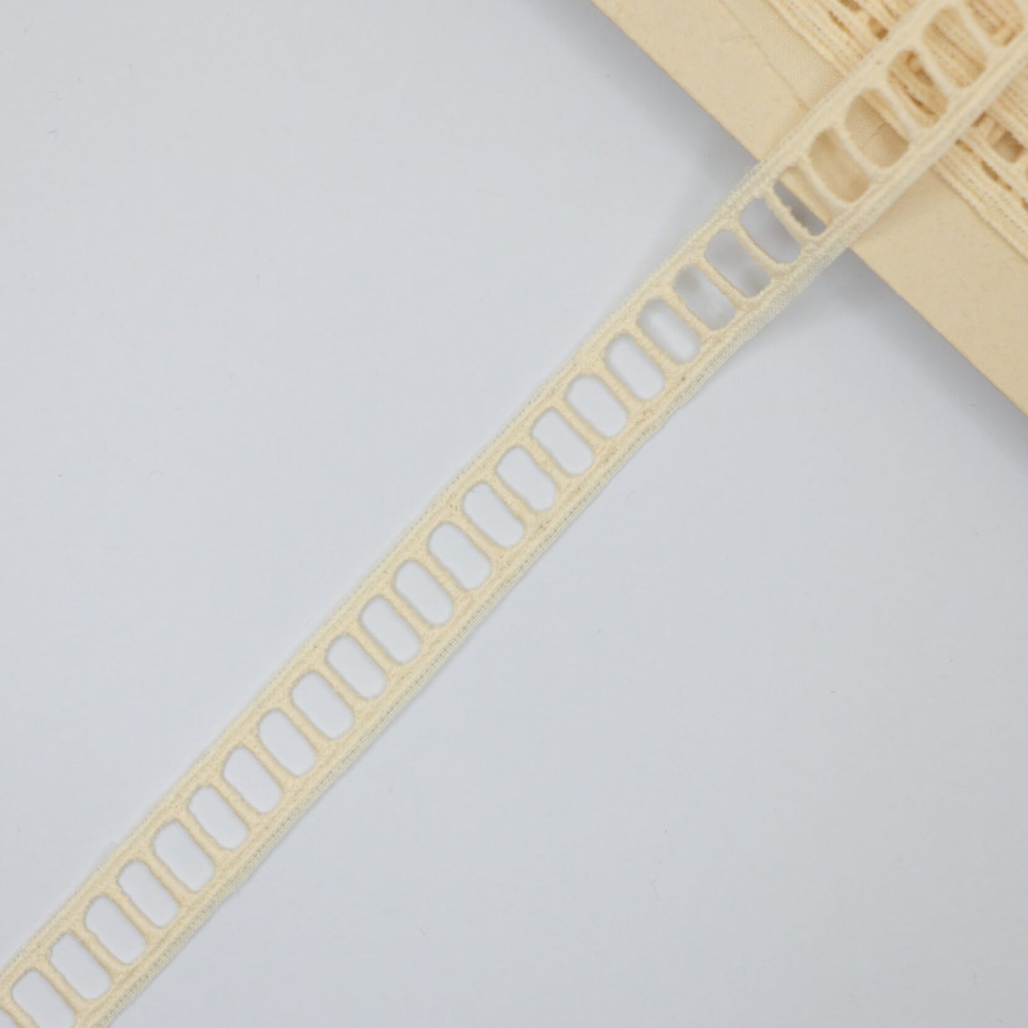 22mm Cream Guipure Type Slotted Lace Trim per/metre