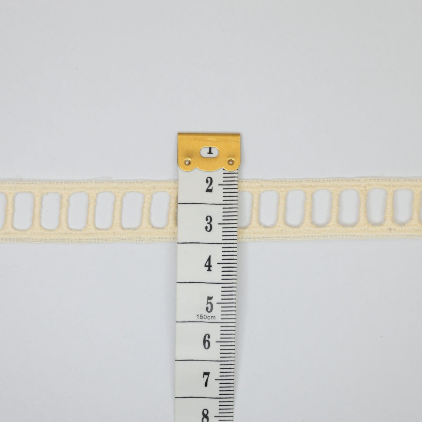 22mm Cream Guipure Type Slotted Lace Trim per/metre