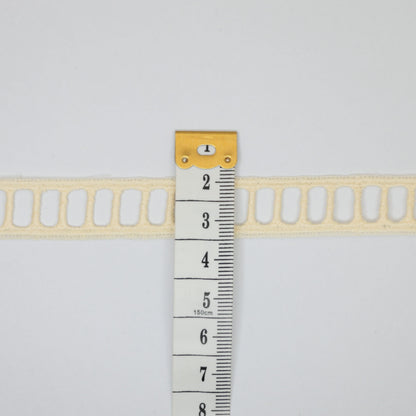 22mm Cream Guipure Type Slotted Lace Trim per/metre