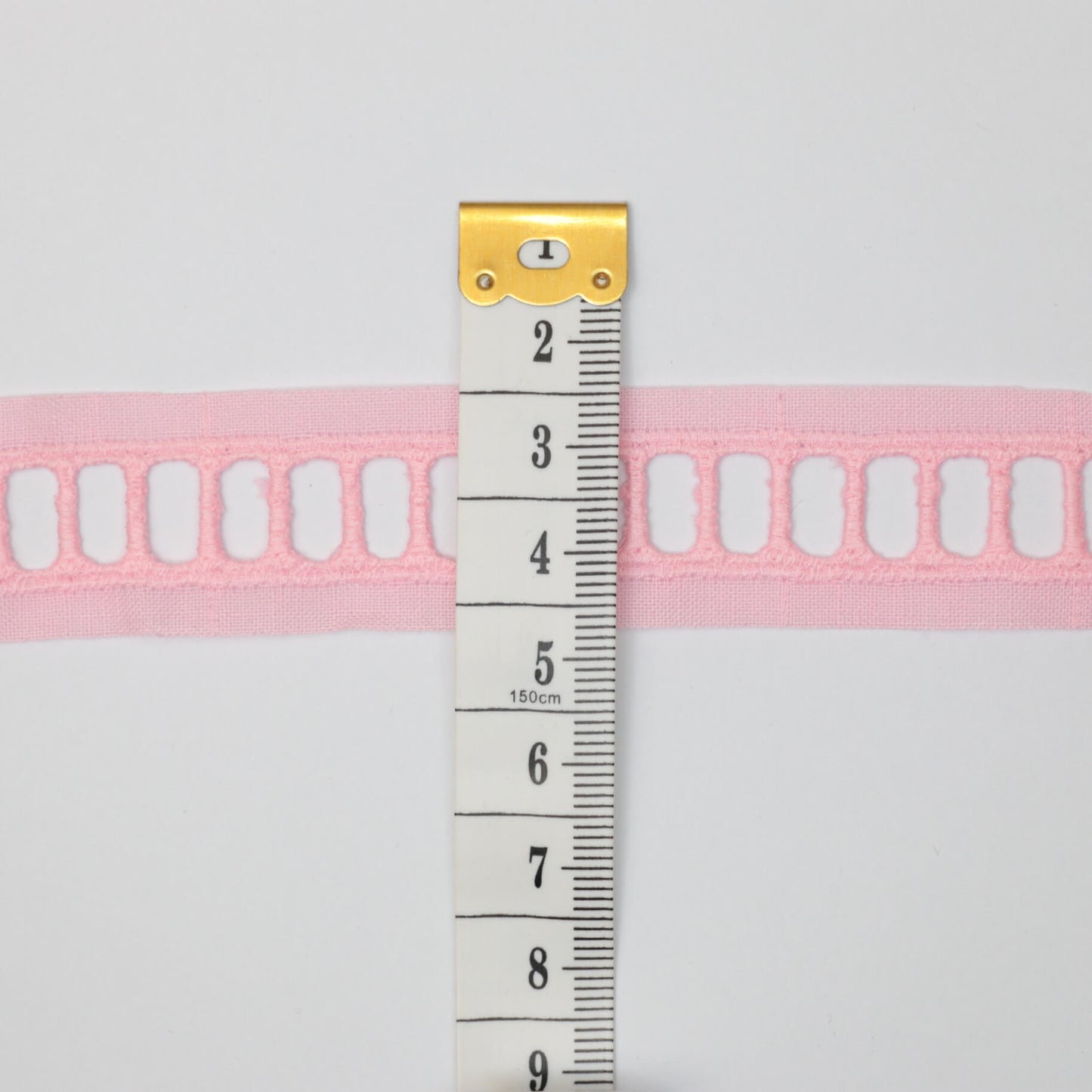 22mm Light Pink Guipure Type Lace Trim per/metre