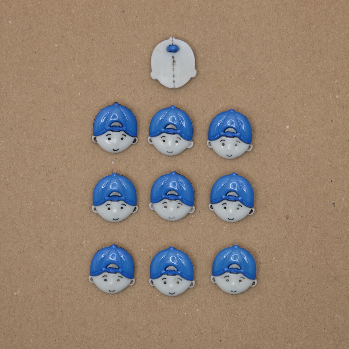 23mm Blue Cap Boy Shank-Hole Nylon Buttons 10pk